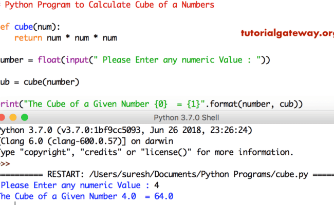 Python Program To Calculate Cube Of A Number