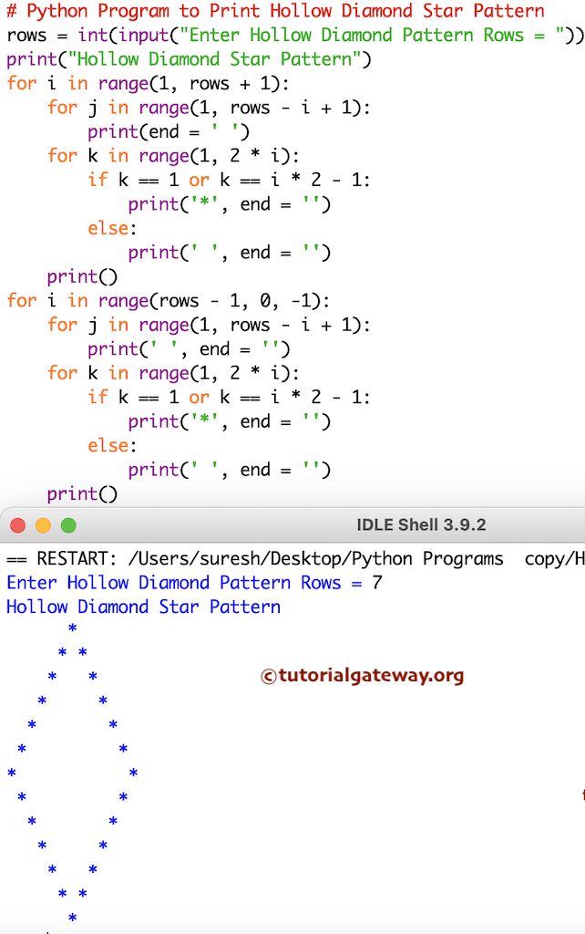 Star Pattern Program To Print Diamond Python Coding Code Shorts - Premium Gradient Background Gallery - Full HD