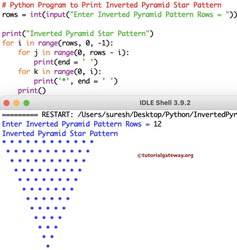 How To Print Inverted Half Pyramid In Python Using Star Codevscolor - Vintage Design Collection - Ultra HD Quality