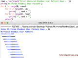 Python Program To Print Mirrored Rhombus Star Pattern