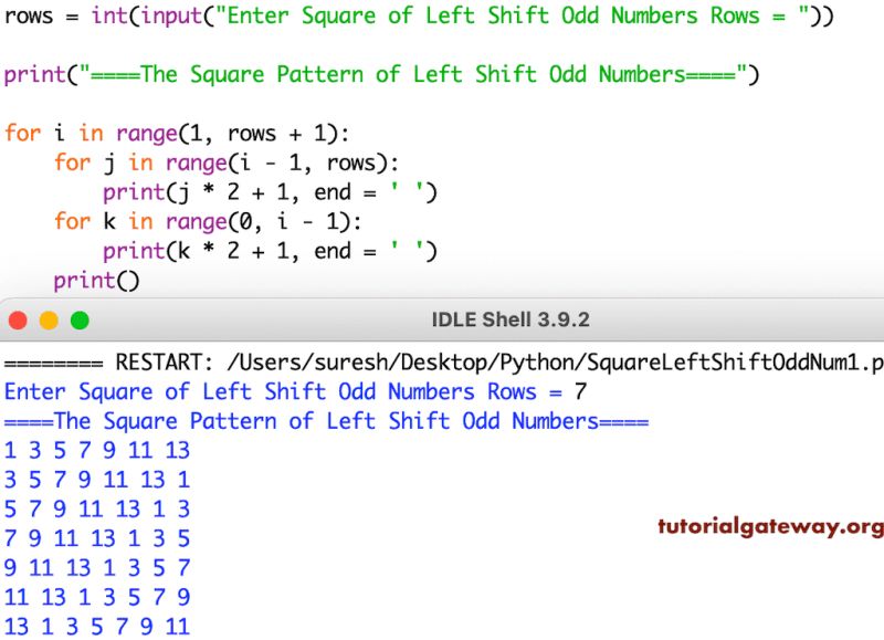 C Program To Left Shift The Square Pattern Of Odd Numbers - Nature Texture Collection - Retina Quality