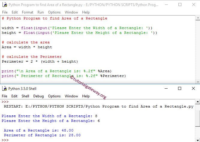 Write A Program To Find The Area Of A Rectangle In Python - Best Minimal Arts in Full HD
