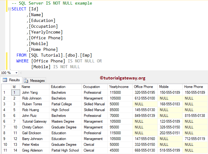Sql заменить значение. Not null sql. is null sql. null и not null sql. where not sql.