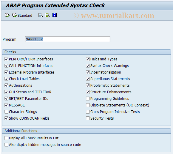 SLIN SAP Tcode : ABAP Extended Program Check Transaction Code