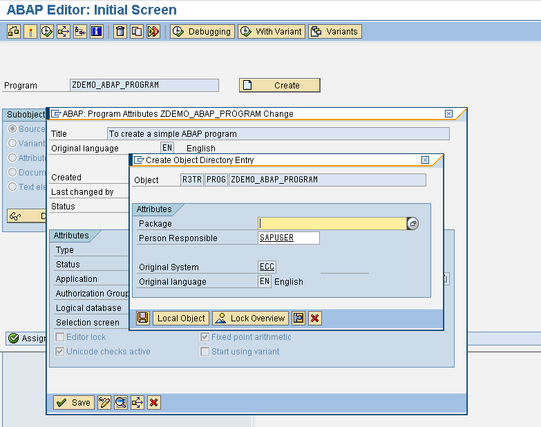 How to Create an ABAP Program in SAP - TutorialKart.Com