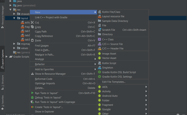 Android - How To Create Layout XML File In Resources?