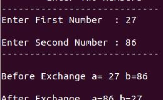 Swap Without Using Third Variable - C Program