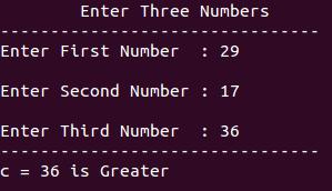 Write A C Program To Print The Greatest Among 3 Numbers C Include Int - City Photo Collection - Mobile Quality