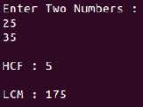 Find Hcf And Lcm C Program