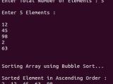 Ascending Order With Bubble Sort C