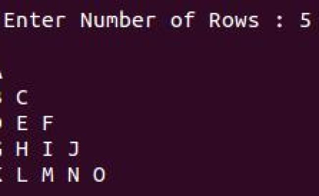 Print Alphabets Pattern - C++ Program
