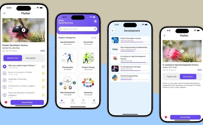 Flutter Tutorial | Education App Ui Design In Flutter - Flutter Ui ...