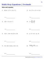 multi step equation worksheets