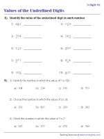 3 digit place value worksheets