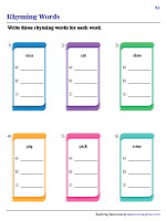 rhyming words worksheets