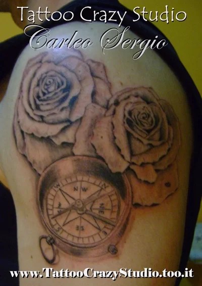 Spalla Fiore Bussola - Tuttotattoo.com 566_x_400_jpg