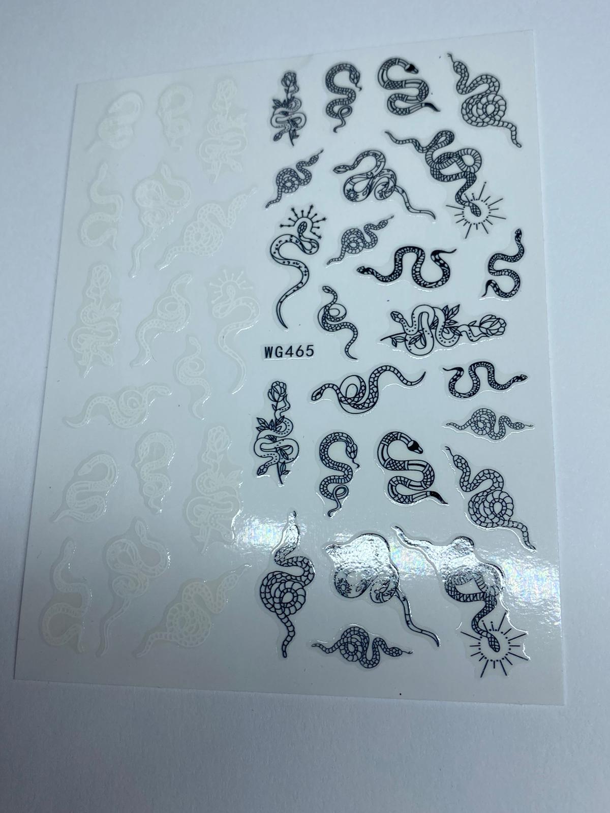 Black/White Snake Stickers Twinkle Claws