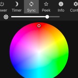 WLED sync setup screen showing the Sync button active.