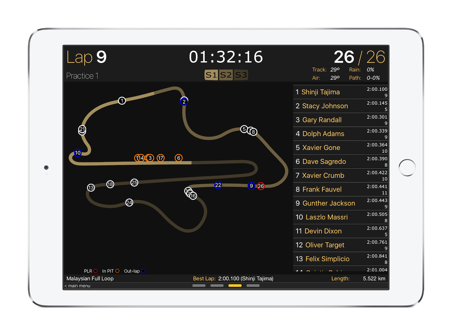 RacePad RFactor S Ideal Companion App 