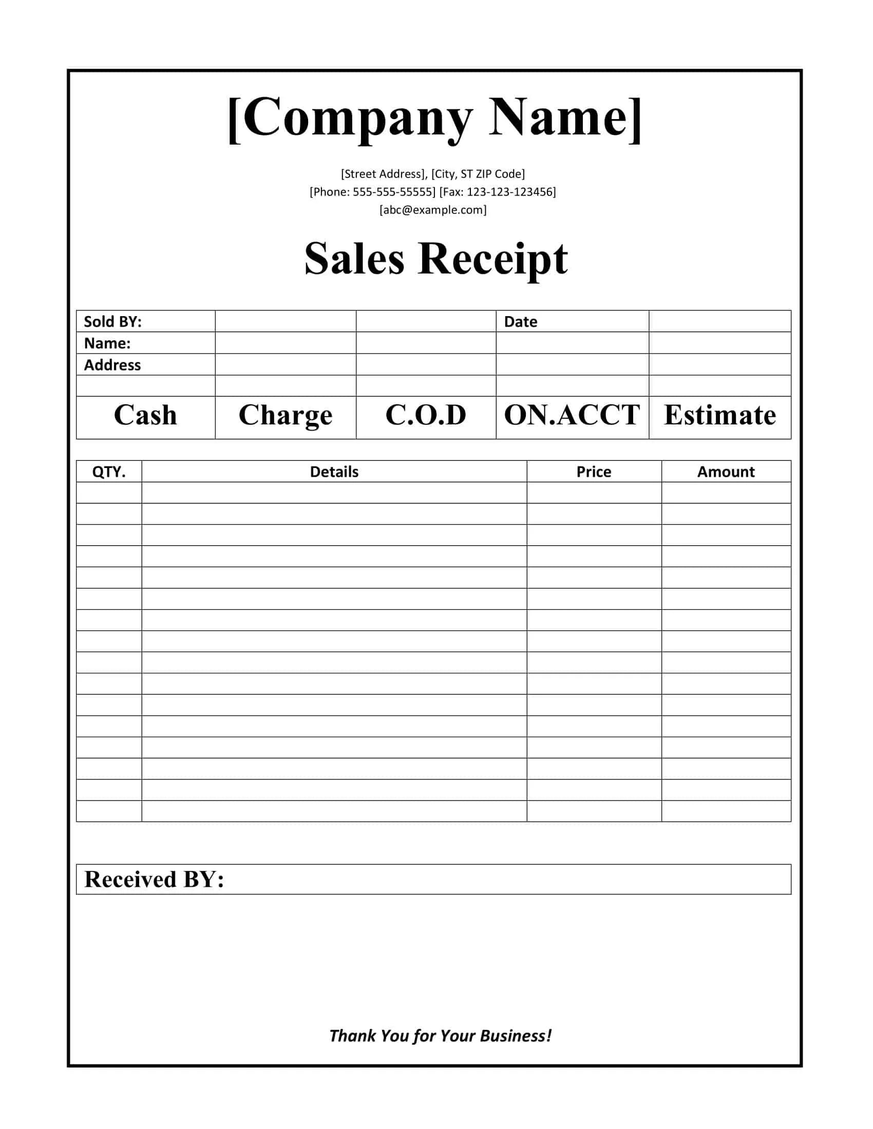 Free Printable Receipt Templates Word Excel PDF Free To Learn Printable Excel Receipt Template 