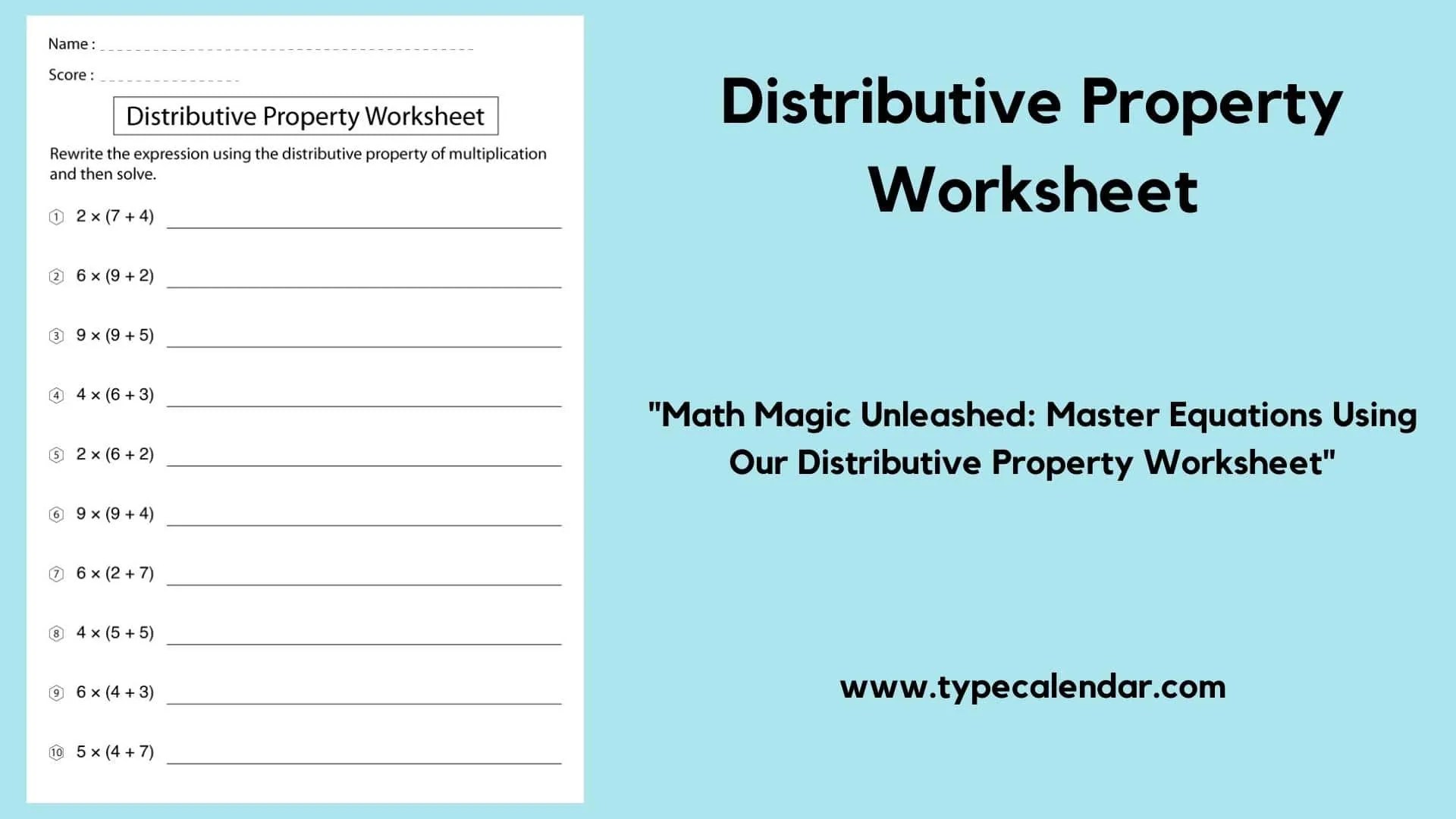 Free printable distributive property worksheet templates [answers]
