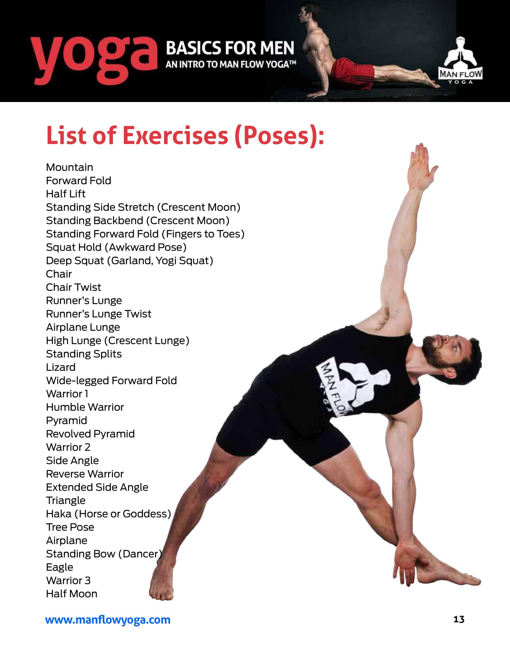 Free printable yoga poses charts with names [beginners 2 or 3] pdf