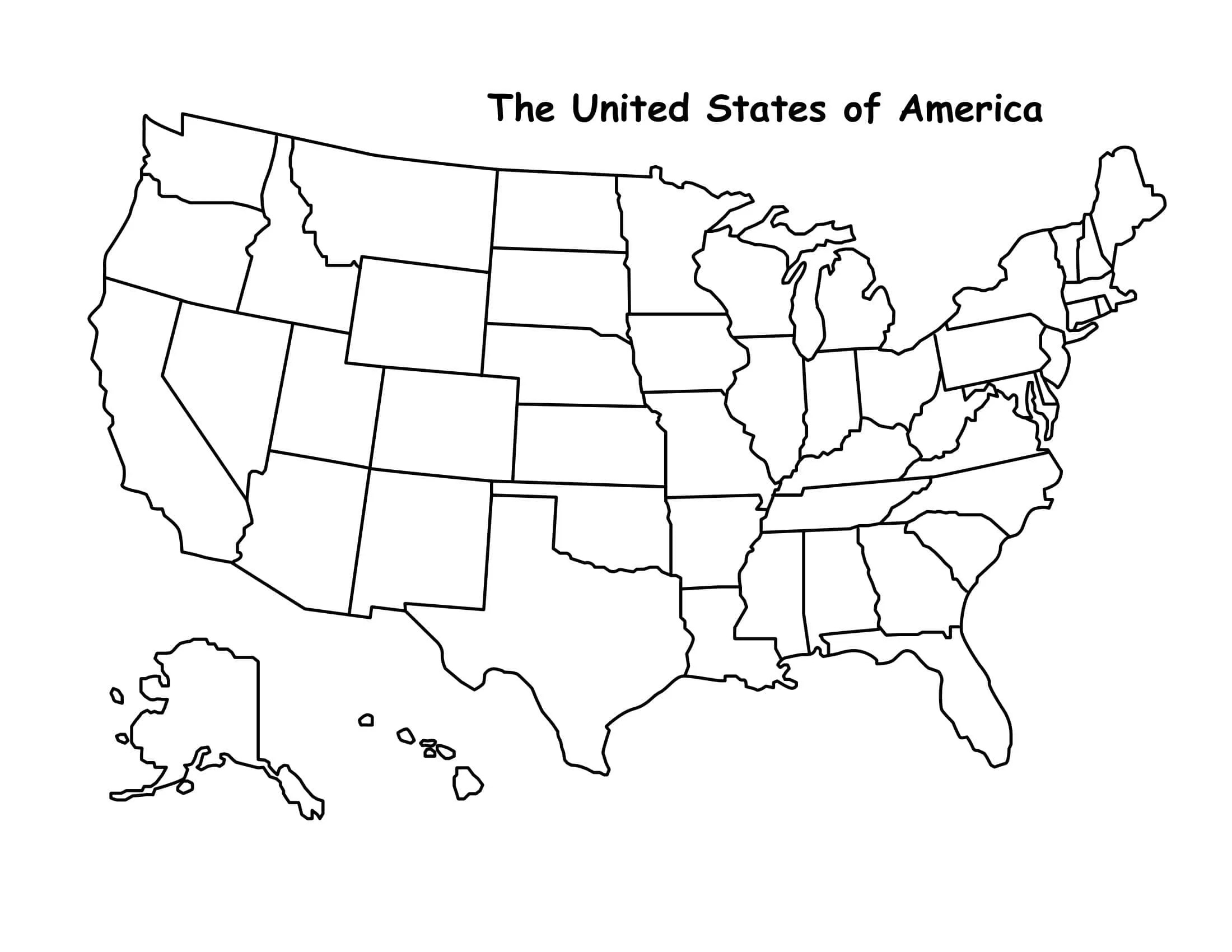 40 Free Printable Blank US Map Templates Editable PDF Blank Editable US Map 