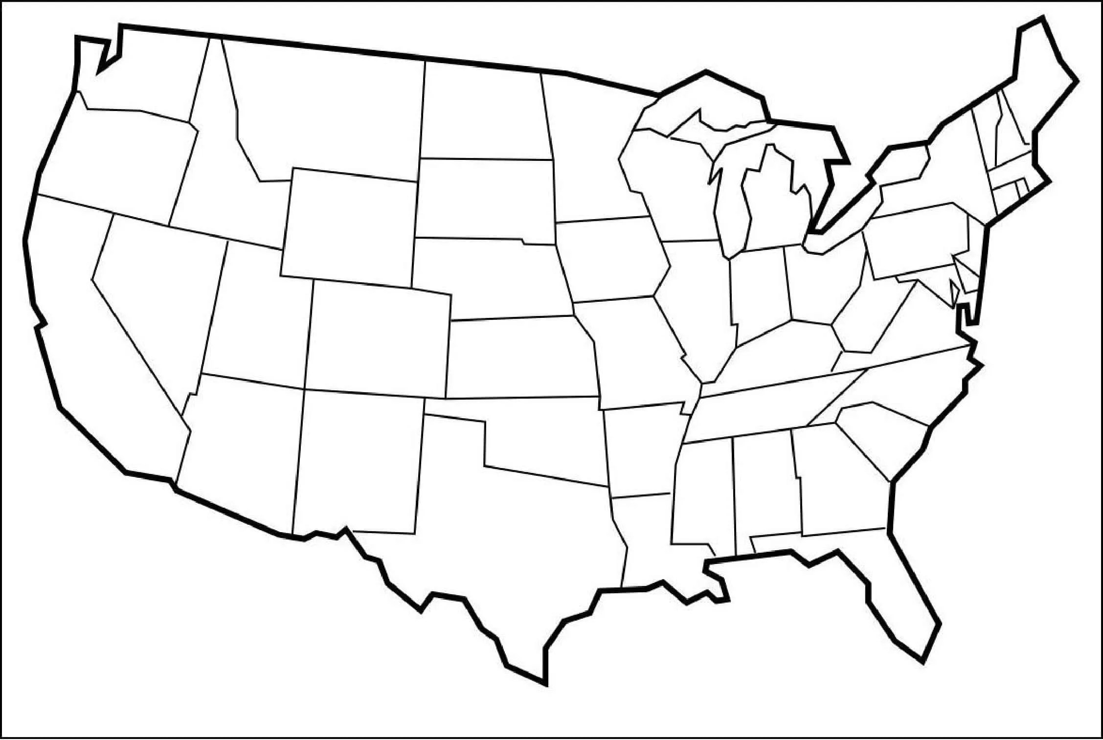 40 Free Printable Blank US Map Templates Editable PDF Blank US Map Free Sample 