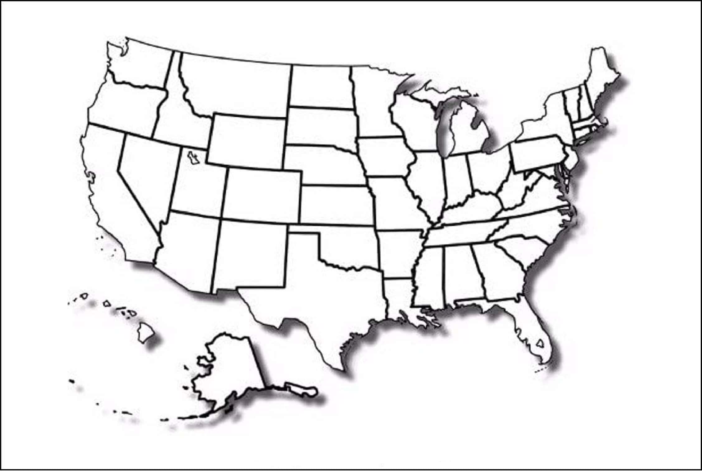 40 Free Printable Blank US Map Templates Editable PDF Fillable Template For Blank US Map 