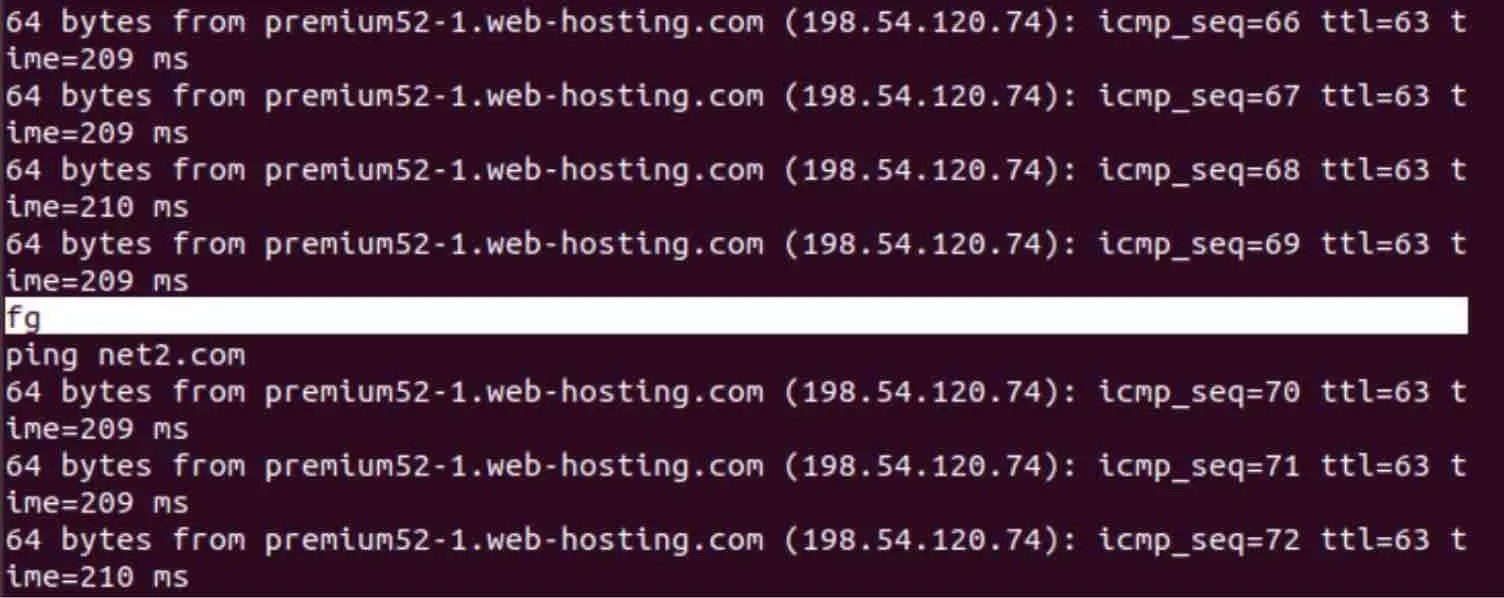 Linux Processes: A Beginner’s Guide To Understanding &Amp; Management 11 Fg command output - ping process brought to foreground
