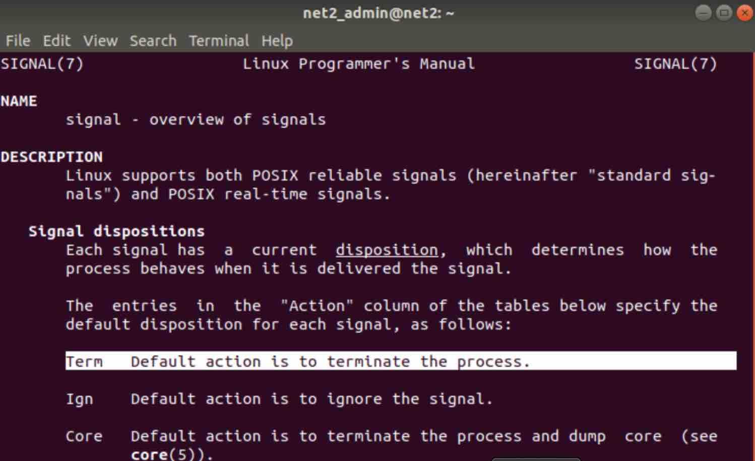 How To Kill Processes In Linux: Beginner-Friendly Guide To Command Line Termination 5 Man signal command output - signal documentation