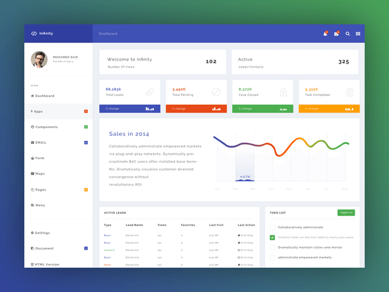 Infinity Dashboard PSD
