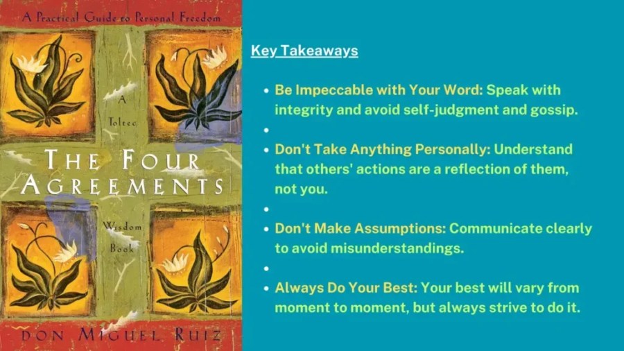 "The Four Agreements" by Don Miguel Ruiz: Ultimate Guide To Personal Growth: 5 Self-Improvement Books That Will Change Your Life