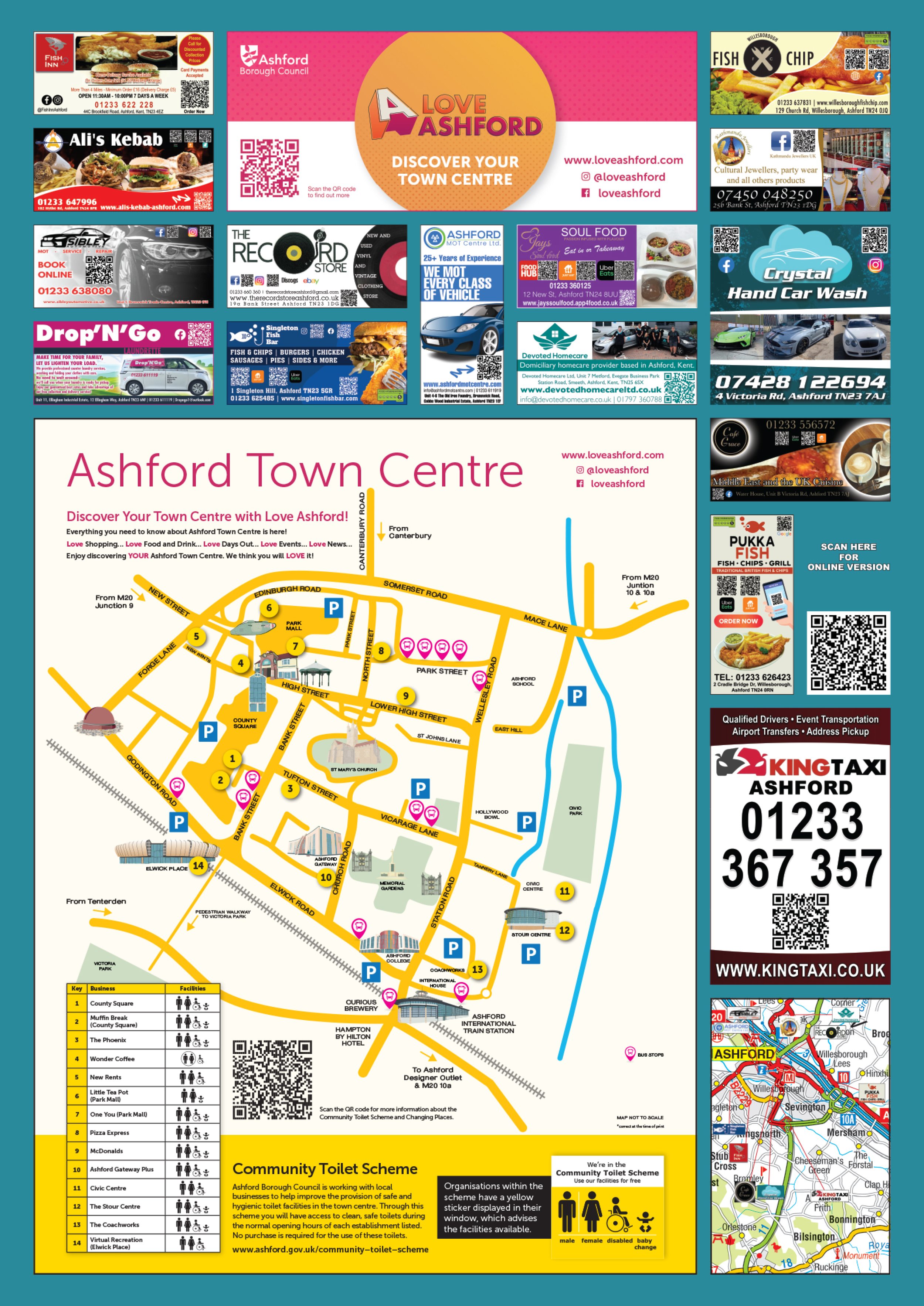 Ashford Town Centre Sited Map UK Maps.