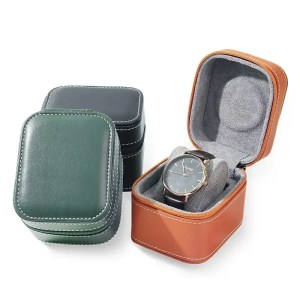 Travel Watch Organizer | Single PU Leather Watch Case with Removable Cushion, Portable Square Wristwatch Travel Organizer, Jewelry Storage Box for Men and Women, Protective Luxury Watch Holder for Home, Travel, and Gifting