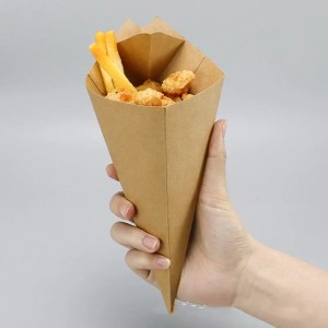 50pcs Disposable Kraft Paper French Fries Boxes, Fast Food Takeout Containers for Chicken, Popcorn, Nuggets, Fries, Snack Serving, Eco-Friendly, Disposable Paper Food Holders for Parties, Catering, Restaurants