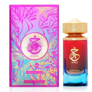 Luxury Gradient Glass Perfume Bottle with Gift Box, Red and Blue Color Blend with Gold Cap, Empty Refillable Atomizer Container for Parfum, Cologne, or Essential Oils — 100ml Elegant Display Bottle