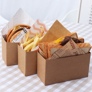 Sandwich & Hamburger Packaging Paper Boxes, Oilproof Burger, Fries, Donut Wrapping Bags, Baking Accessories, Disposable Food Packaging for Takeout, Cafes, Restaurants, Parties, 50pcs/100pcs