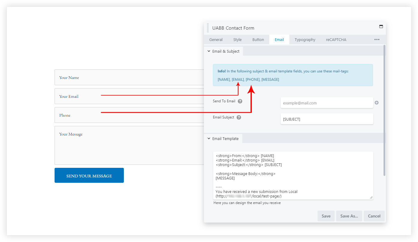 pix Email Body Template ultimate addons for beaver builder