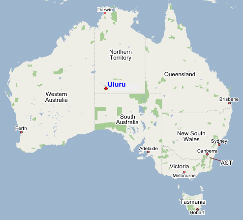 Uluru Location Information Map Australia 