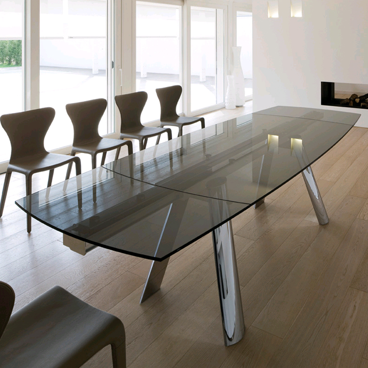 Antonello Italia Infinity Glass Dining Table Contemporary Dining Room Furniture Ultra Modern