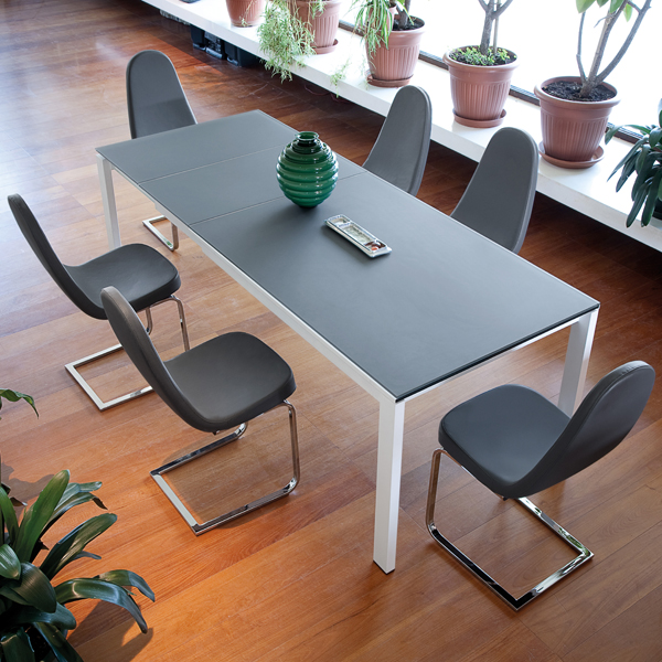 Domitalia Galaxy 160 Glass Dining Table Contemporary Dining Room Furniture Ultra Modern
