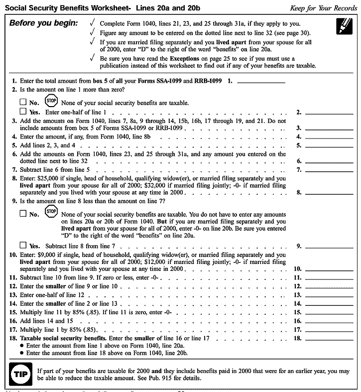 Social security benefits worksheet for 2024