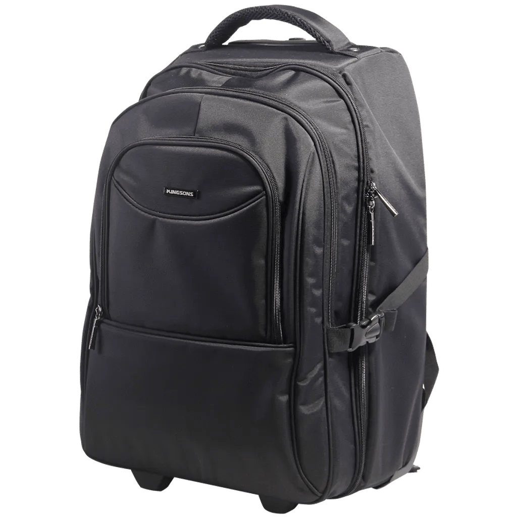 Kingsons Prime 15.6 inch Laptop Trolley Backpack - Black