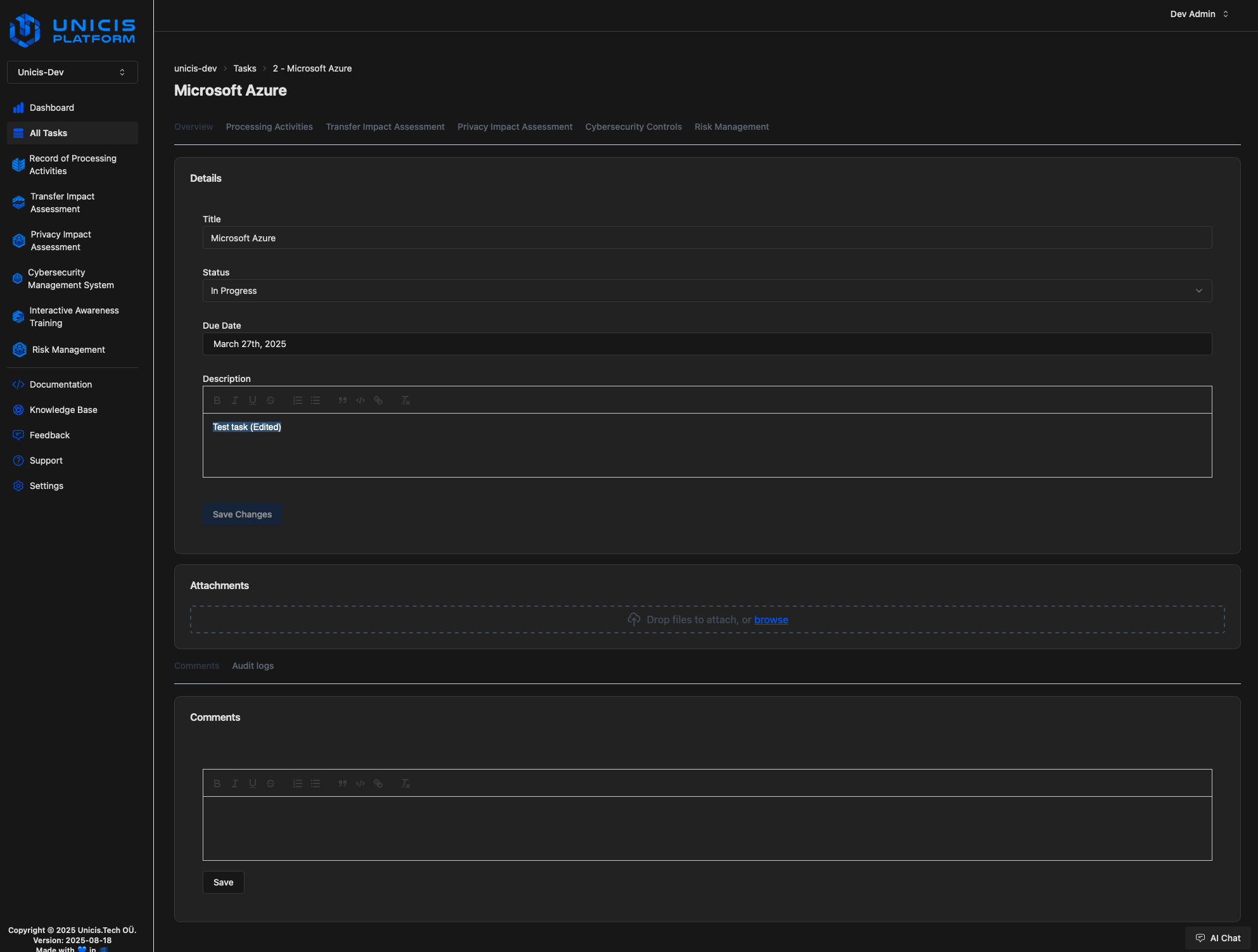 Cybersecurity Management System Unicis Tech - Premium Light Image Gallery - Desktop