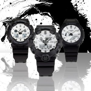 كاسيو تطلق مجموعة G-SHOCK الجديدة باللونين الأبيض والأسود مع مقاومة للصدمات والماء حتى عمق 200 متر
