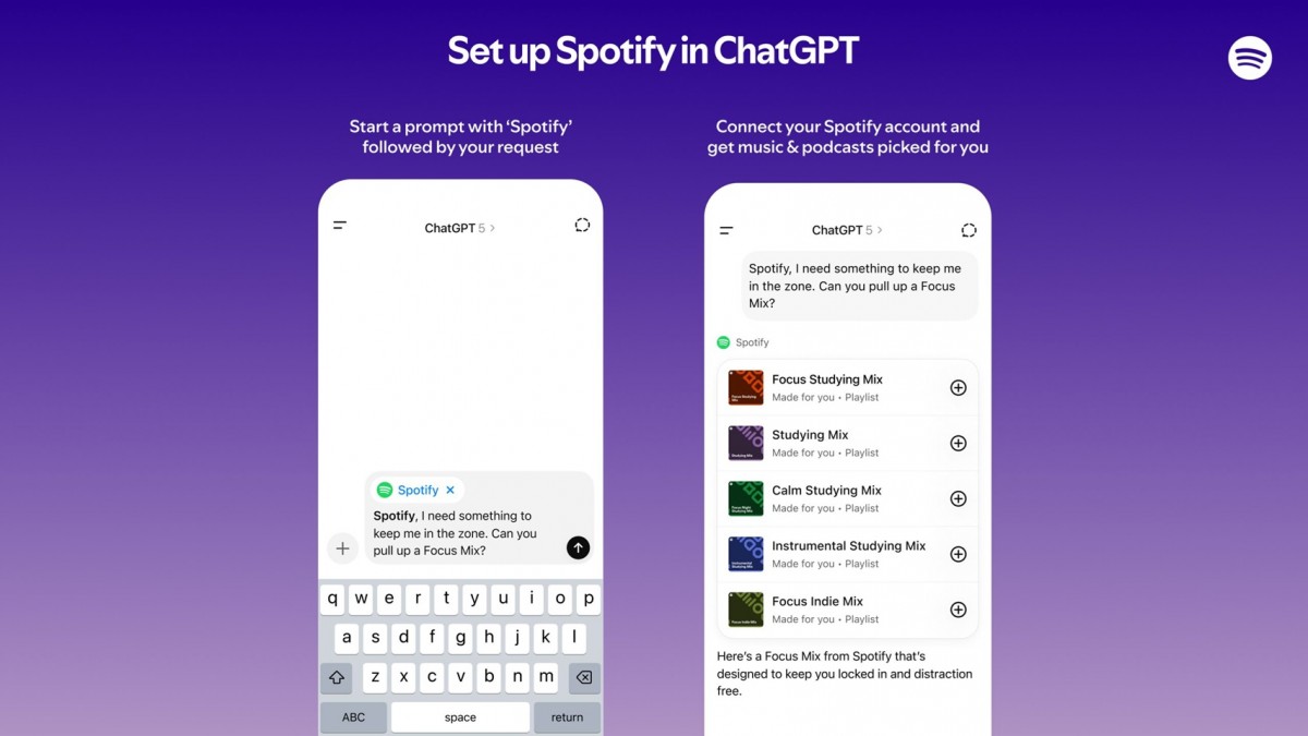 ChatGPT أصبح قادرًا الآن على البحث عن أغانيك المفضلة وإنشاء قوائم تشغيل مخصصة على Spotify 