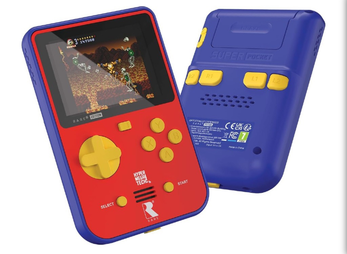 إطلاق نسخة Rare من HyperMegaTech Super Pocket مع 14 لعبة كلاسيكية