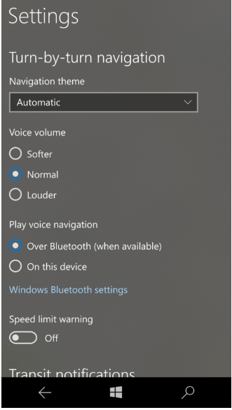 windows maps bluetooth