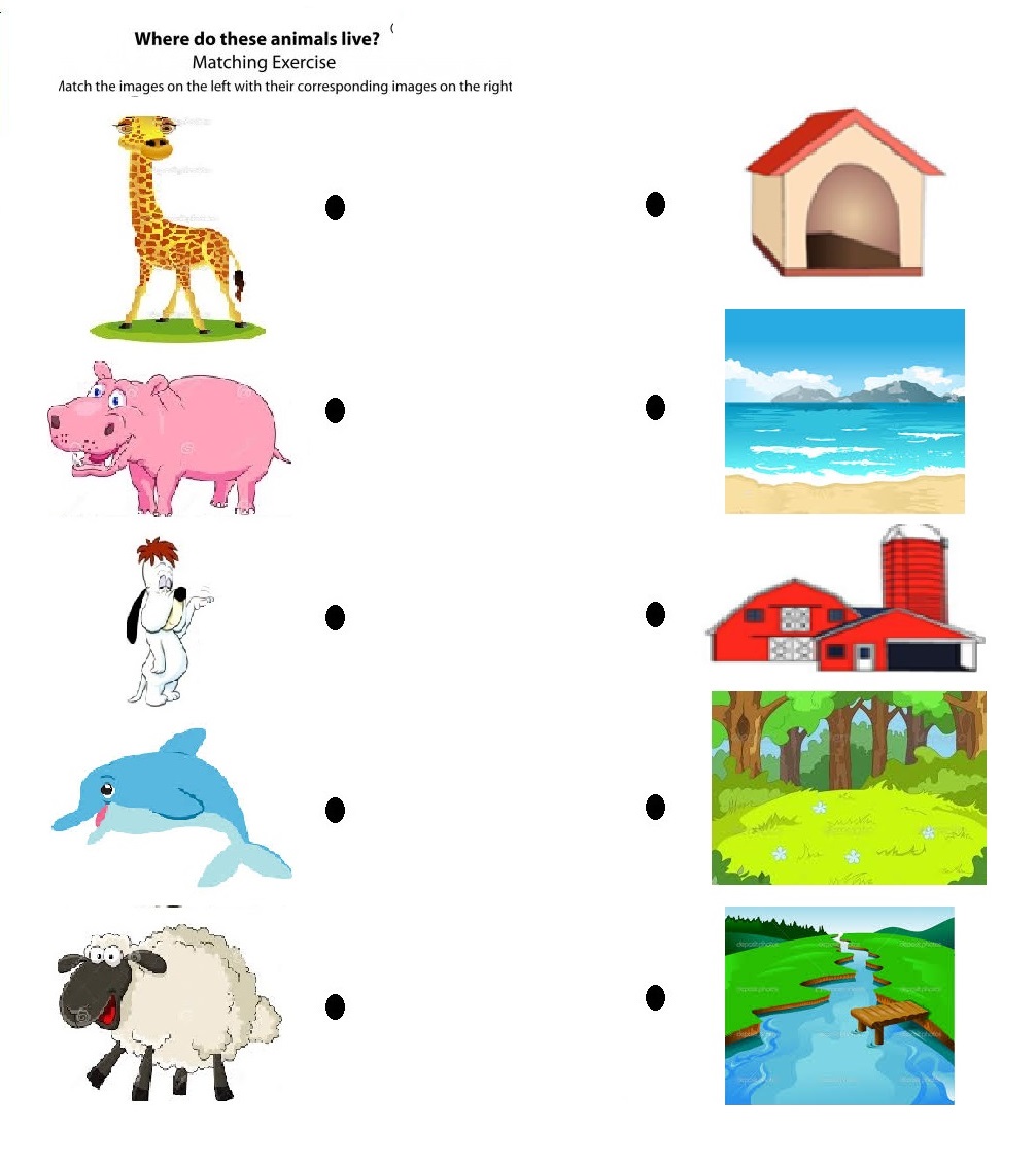 Animals and habitats worksheets